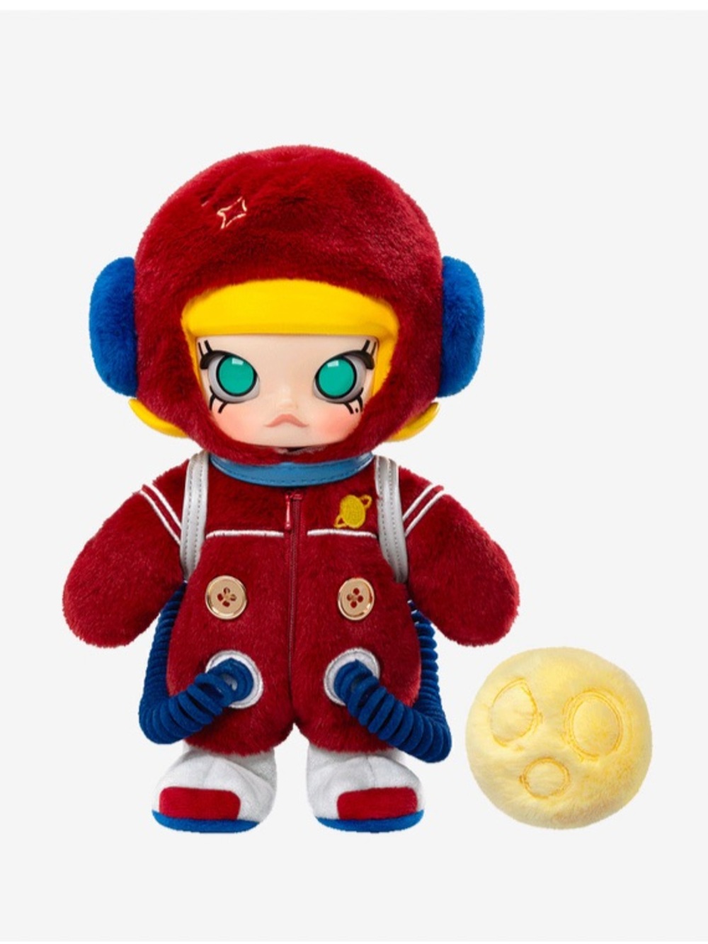 Red Astronaut Plush Toy with Moon Accessory - Kids Toy